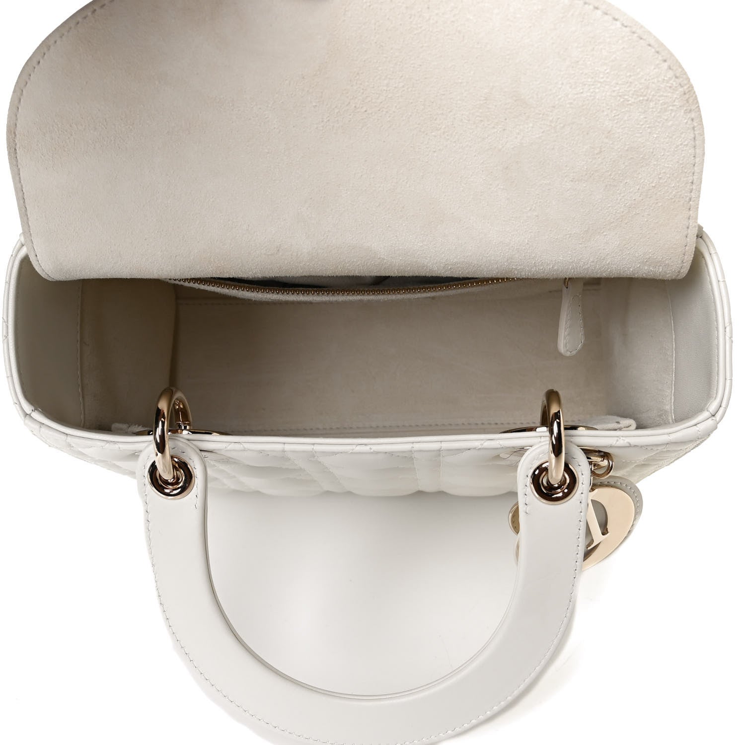 Christian Dior Lambskin Cannage Medium Lady Dior White 8 of 12