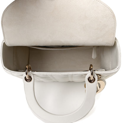 Christian Dior Lambskin Cannage Medium Lady Dior White 8 of 12