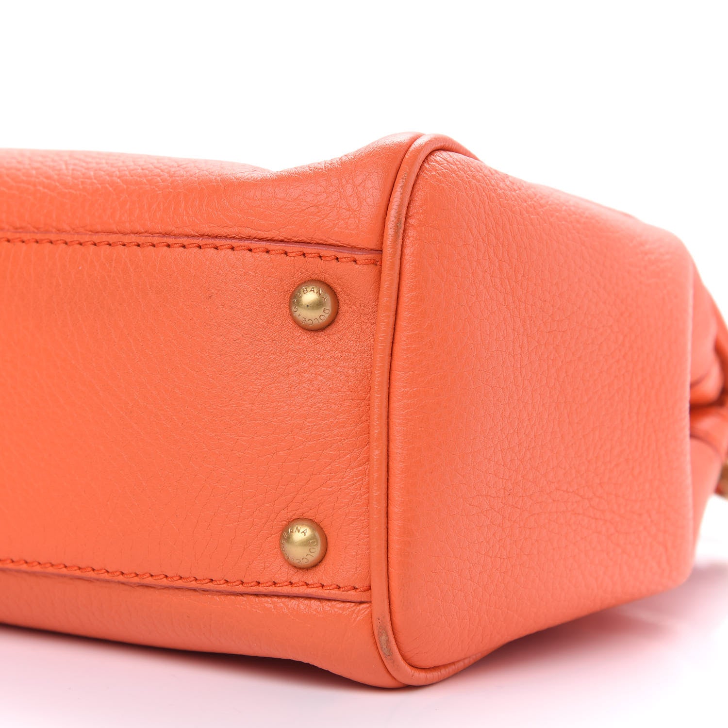 Dolce & Gabbana Grained Deerskin Medium Miss Sicily Satchel Orange 8 of 9