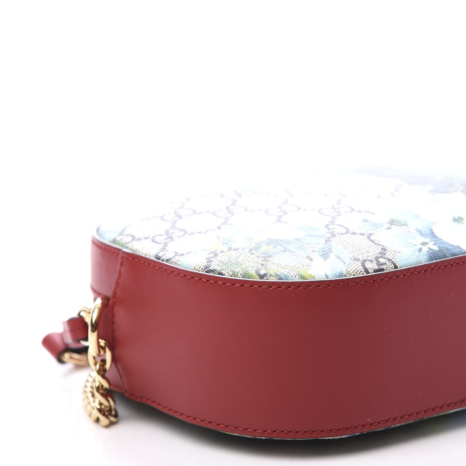 Gucci GG Supreme Monogram Blooms Mini Chain Shoulder Bag Beige Blue Navy Hibiscus Red 8 of 10