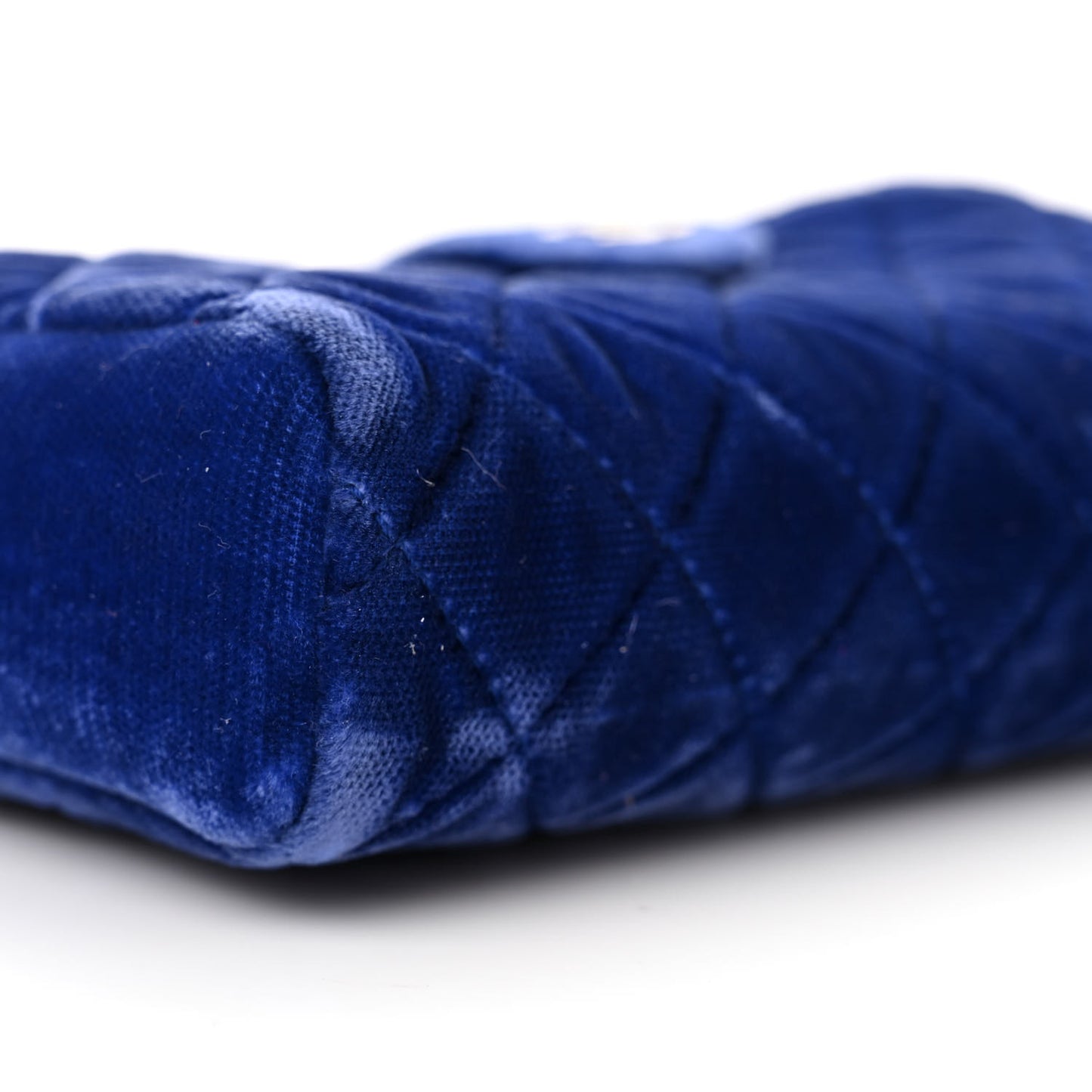 Velvet Quilted Mini Phone Holder Crossbody Bag Blue