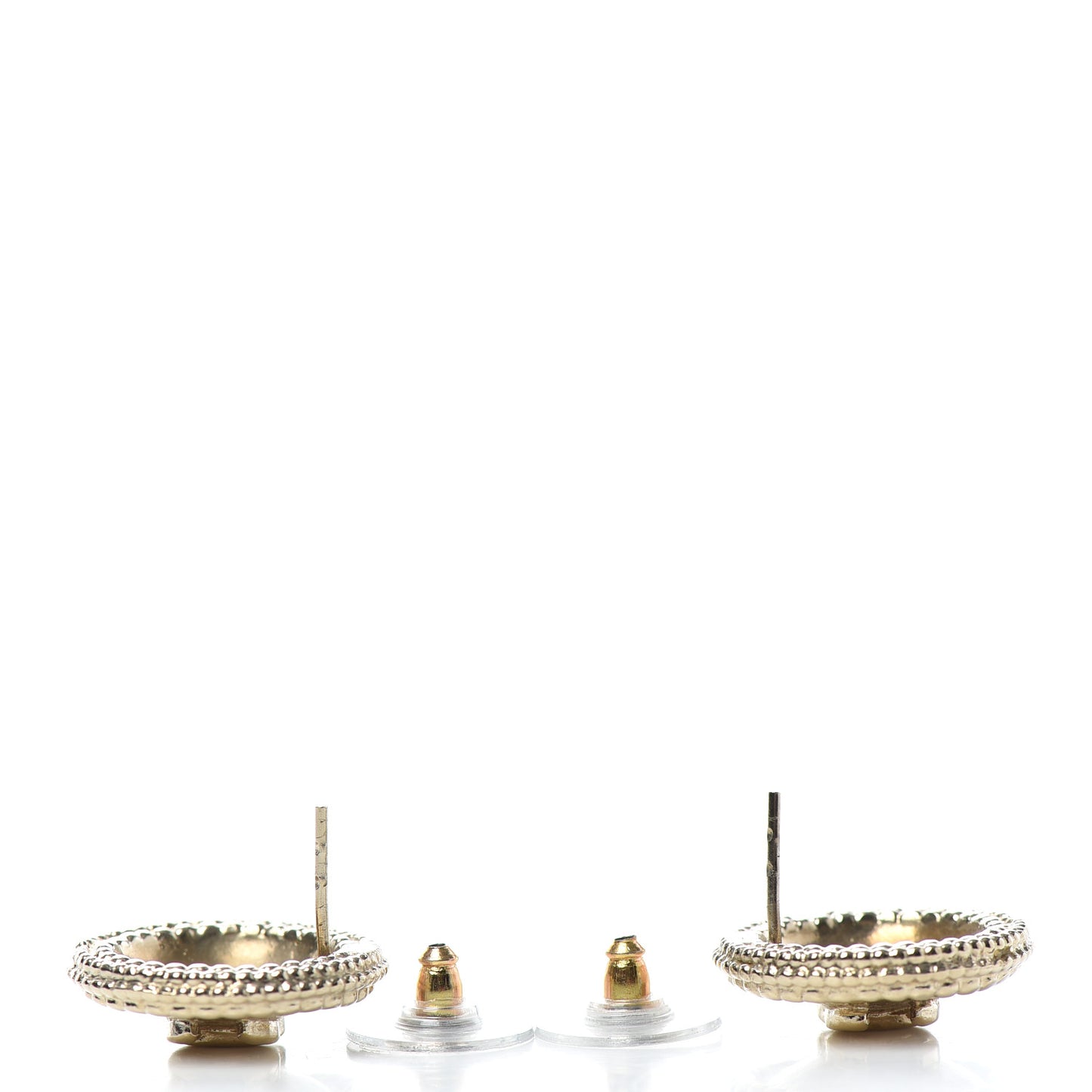 CC Button Earrings Gold