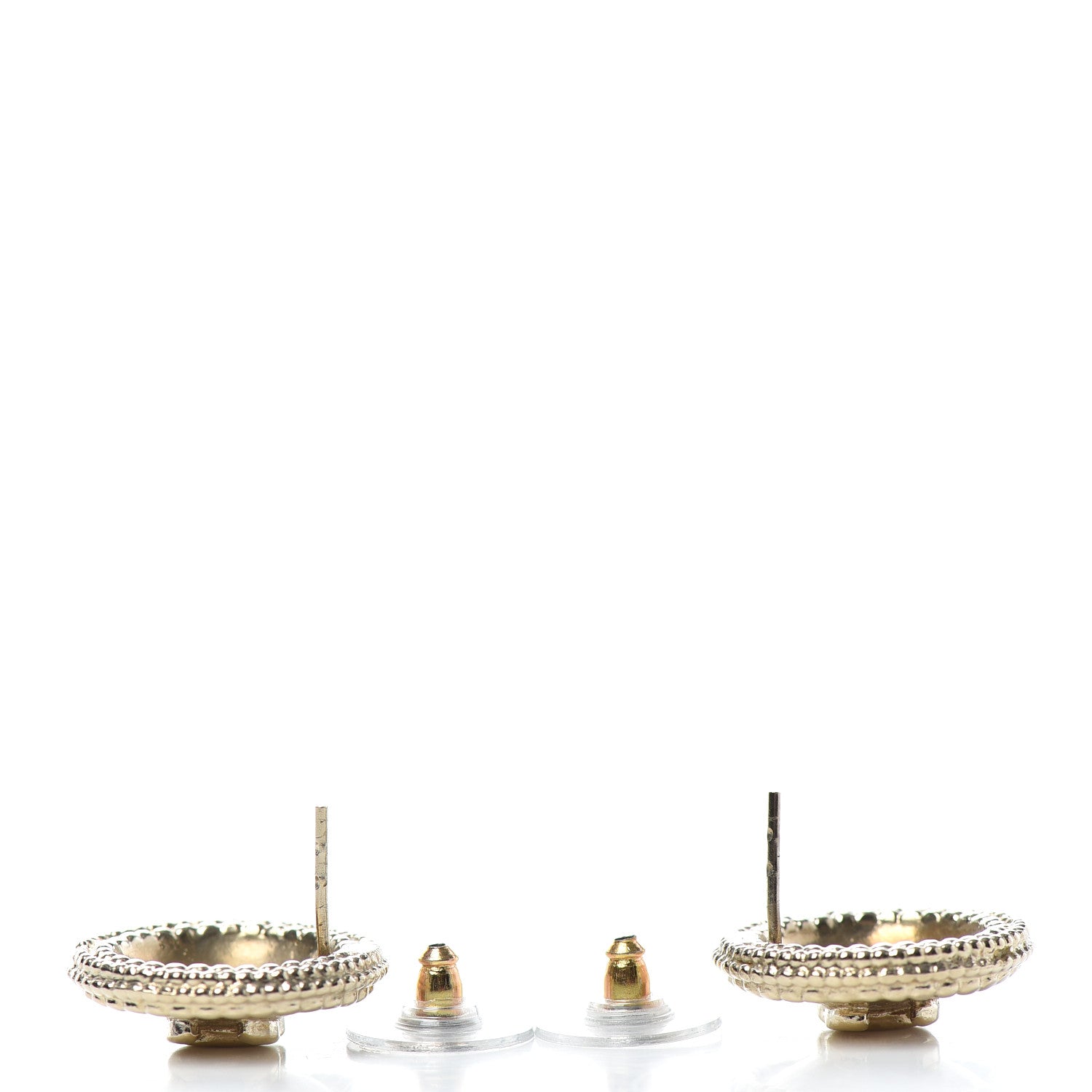 Chanel CC Button Earrings Gold 3 of 5