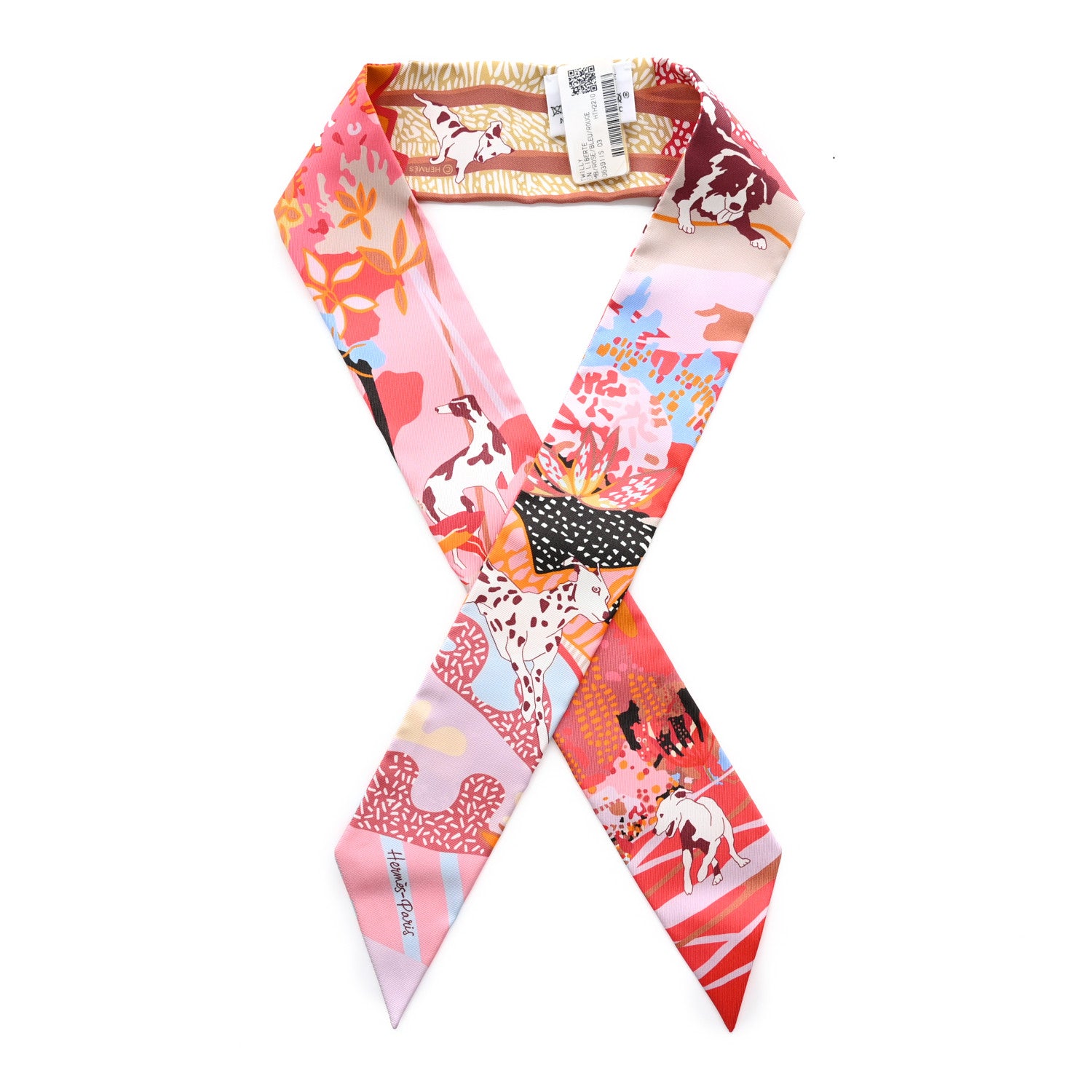 Hermes Silk En Liberte Twilly Rose Bleu Rouge 1 of 4