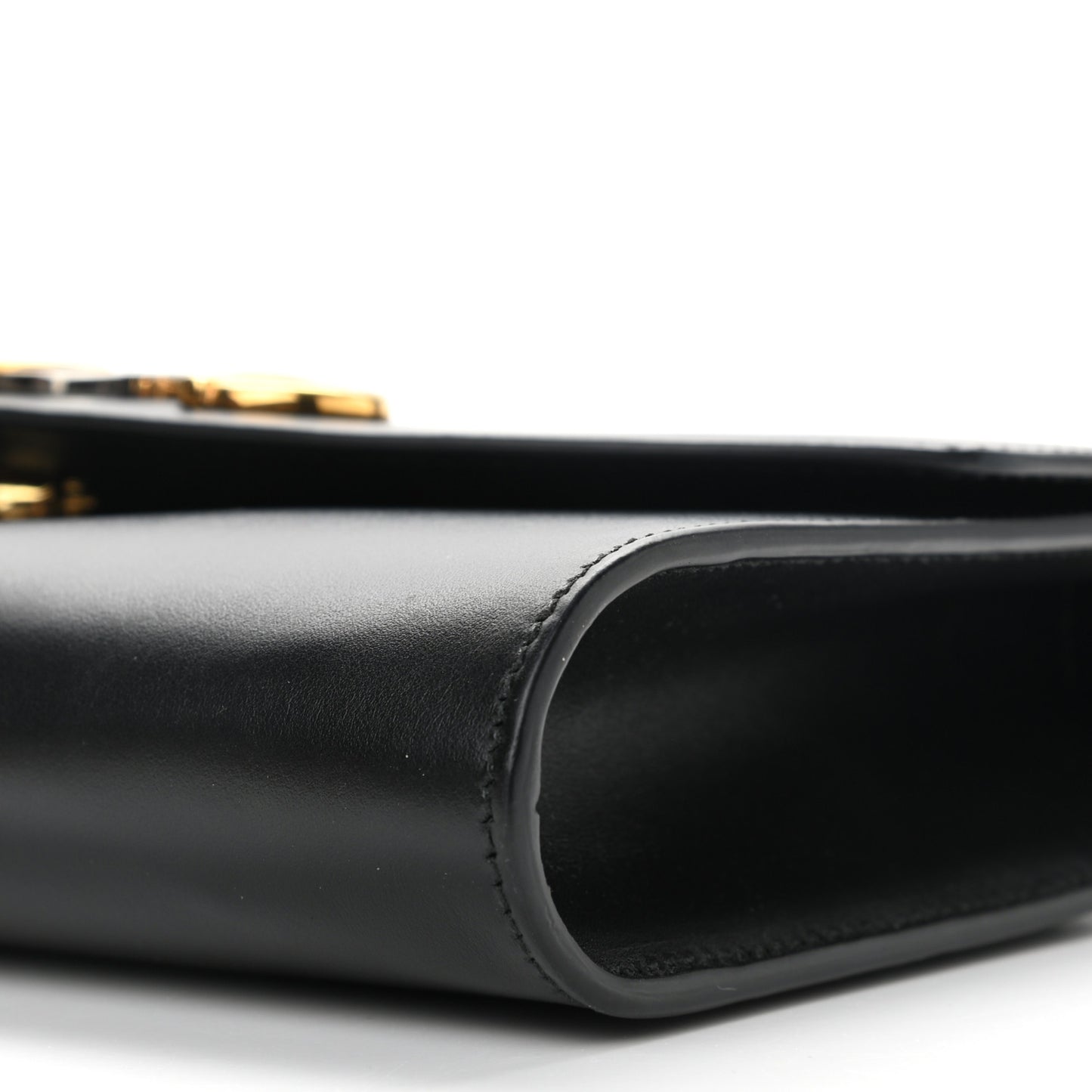 Smooth Calfskin Small Zumi Top Handle Shoulder Bag Black