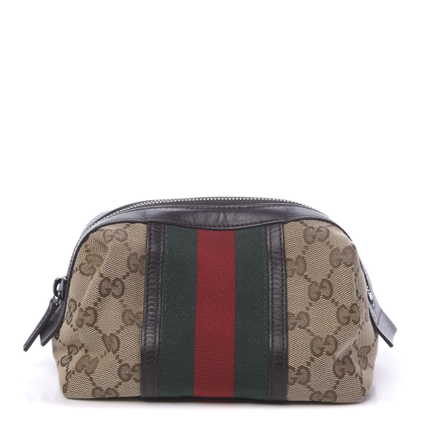 Monogram Web Small Cosmetic Case Dark Brown