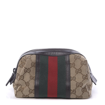 Gucci Monogram Web Small Cosmetic Case Dark Brown 1 of 7