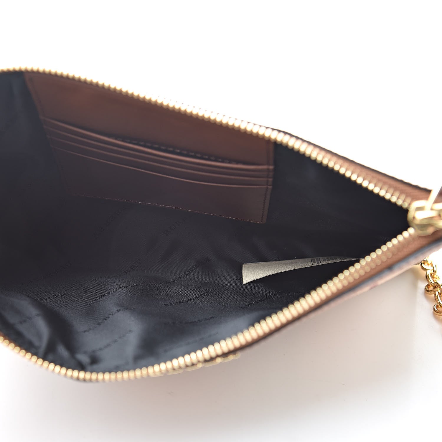 Burberry Haymarket Check Peyton Crossbody Clutch Bag Toffee 5 of 11