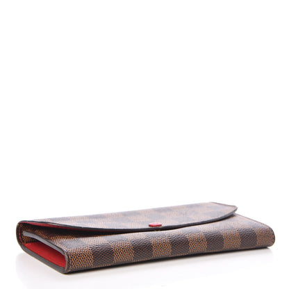 Louis Vuitton Damier Ebene Emilie Wallet Red 4 of 11