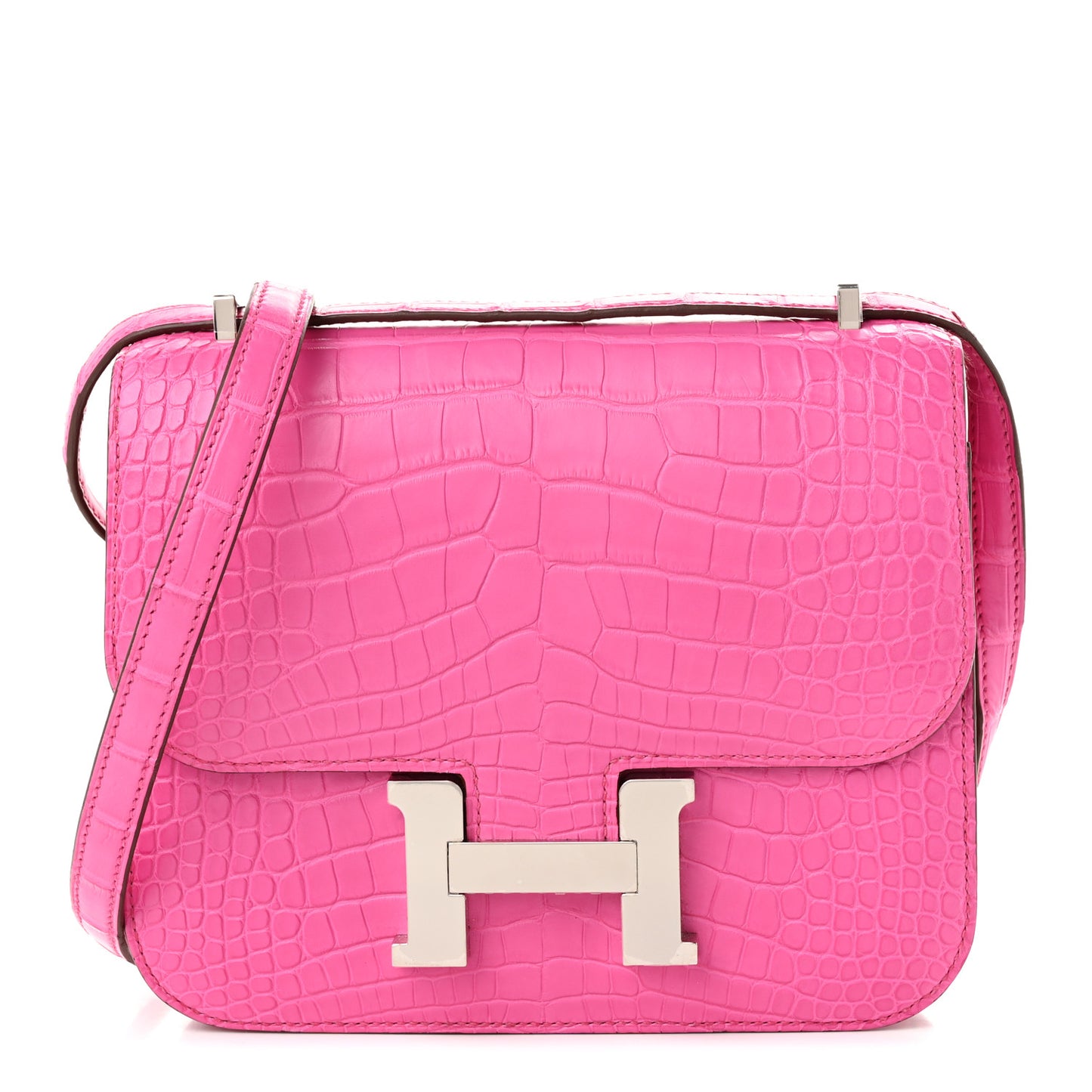 Matte Alligator Constance 18 Rose Shocking