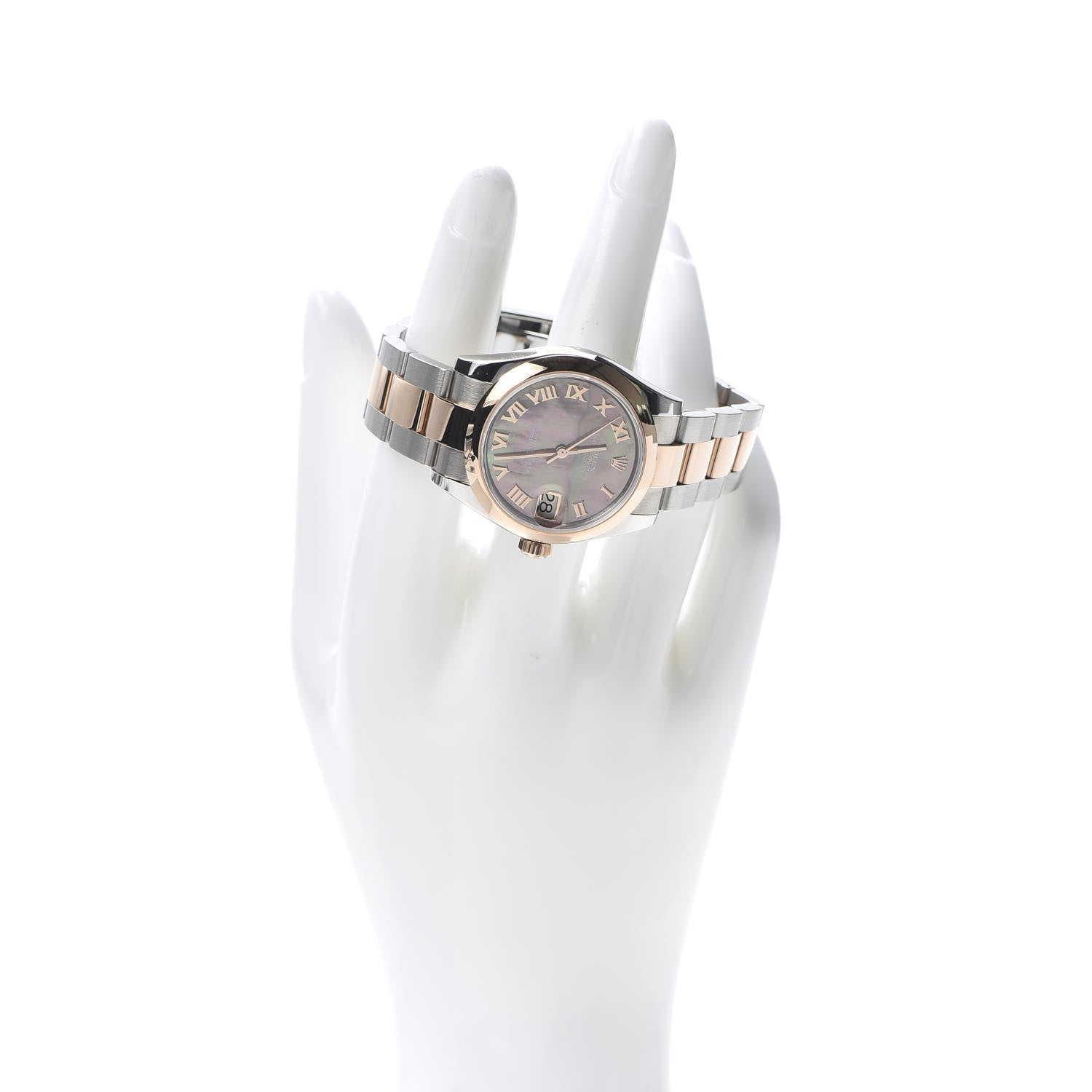 Rolex Stainless Steel 18K Everose Gold Black Mother of Pearl 31mm Oyster Perpetual Datejust Watch 178241 2 of 7