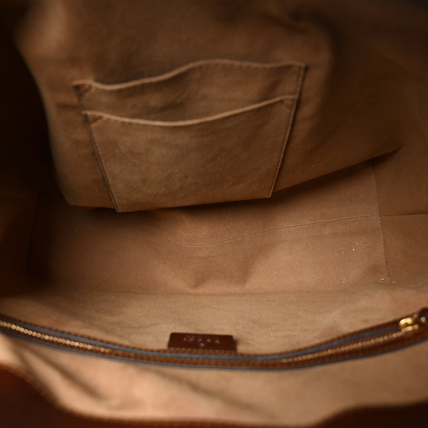 GG Supreme Monogram Linea A Foldover Tote Brown