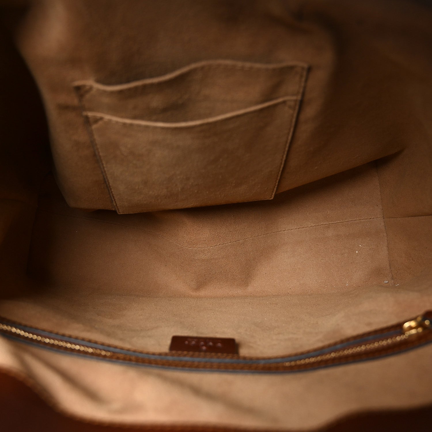 Gucci GG Supreme Monogram Linea A Foldover Tote Brown 4 of 10
