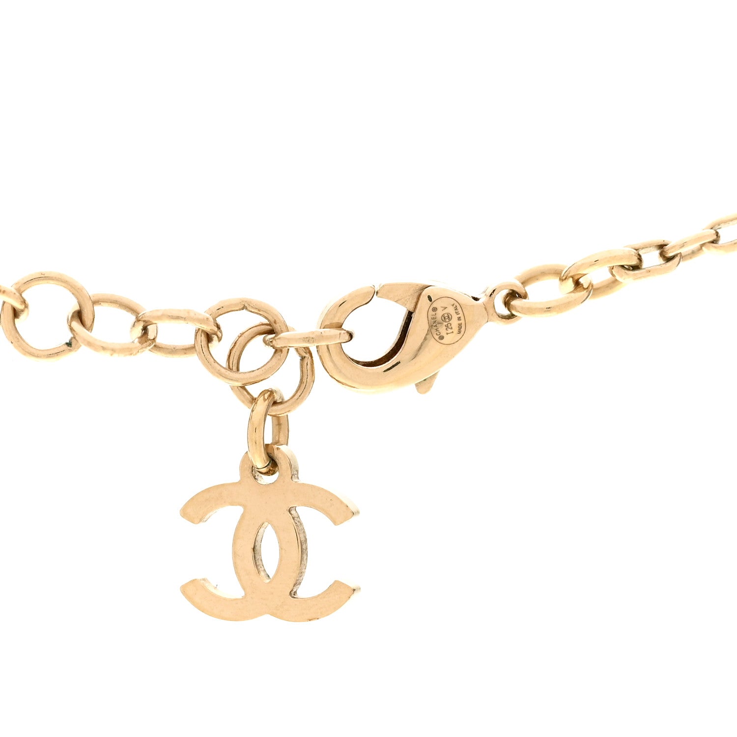 Chanel Crystal CC Necklace Gold Silver 5 of 6