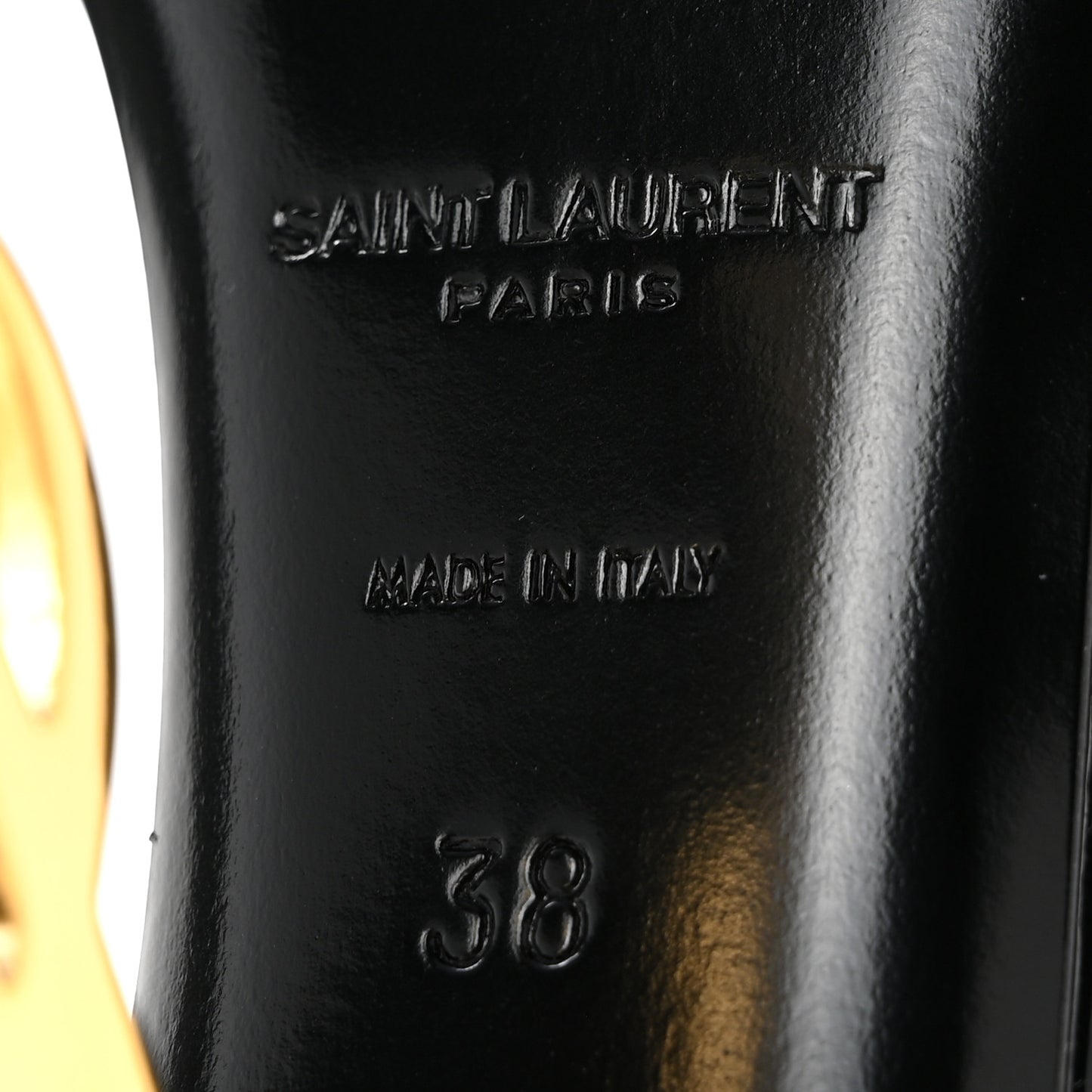 Patent Calfskin Opyum 110 Sandals 38 Black Gold