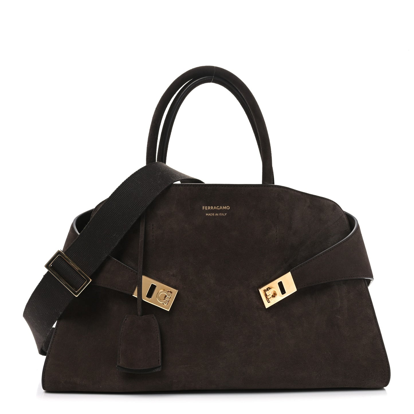 Suede Calfskin Large Hug Bag Testa Di Moro