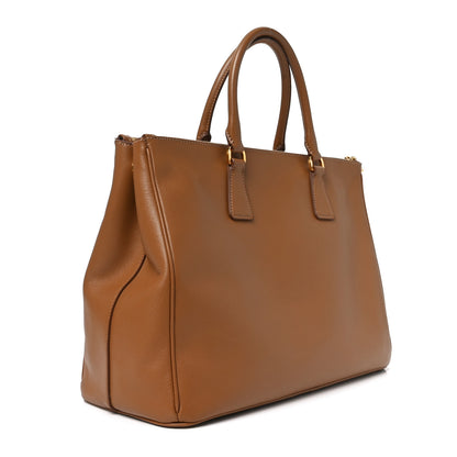 Prada Saffiano Lux Extra Large Galleria Double Zip Tote Caramel 3 of 9