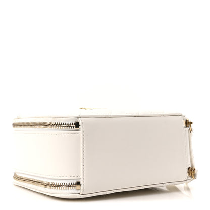 Chanel Shiny Calfskin Quilted Top Handle Vanity Case White 4 of 10