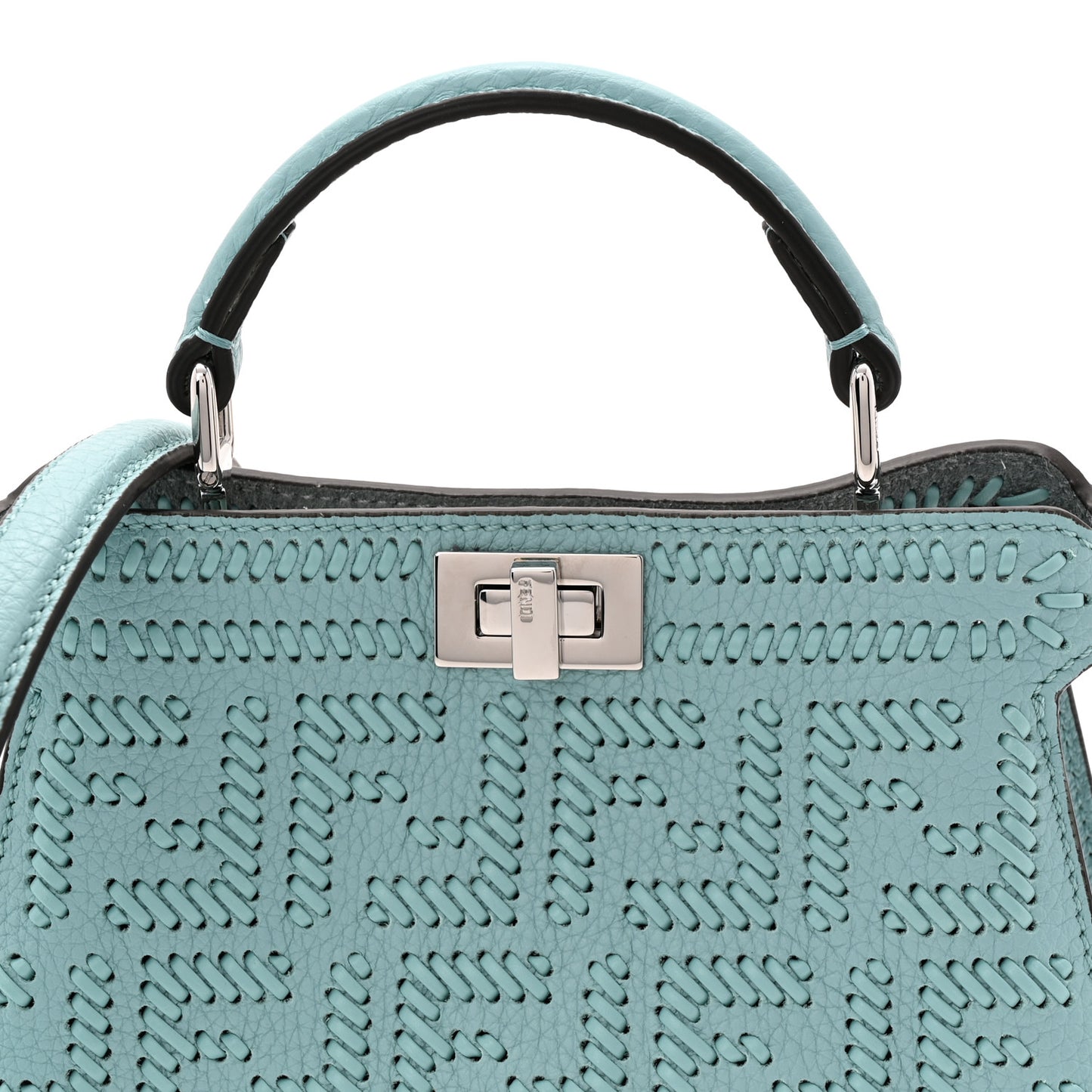 Cuoio Romano Nappa Intreccio FF Petite Peekaboo I SEE U Satchel Aquifer