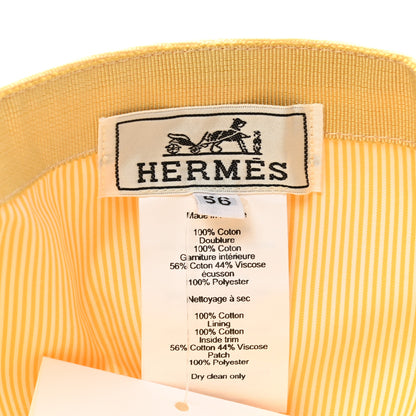 Hermes Cotton Canvas Tess Hat 56 Jaune Sable 8 of 8