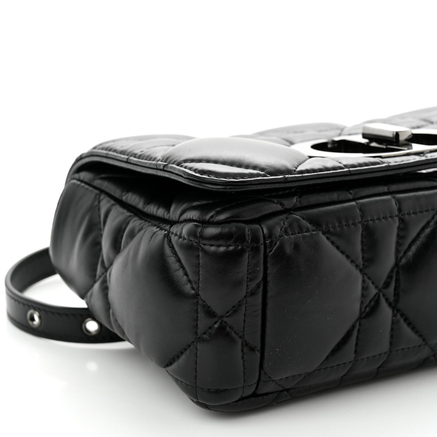 Calfskin Macrocannage Small Caro Bag Black