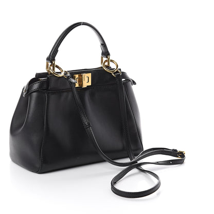 Fendi Nappa Mini Peekaboo Iconic Satchel Black 2 of 8