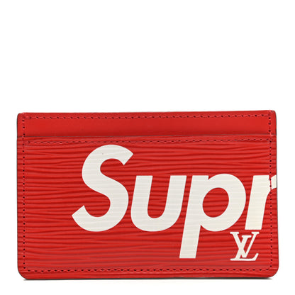 Louis Vuitton X SUPREME Epi Card Holder Red 1 of 6