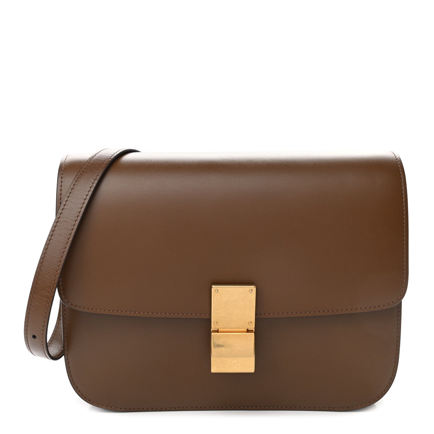 Box Calfskin Medium Classic Box Flap Bag Camel