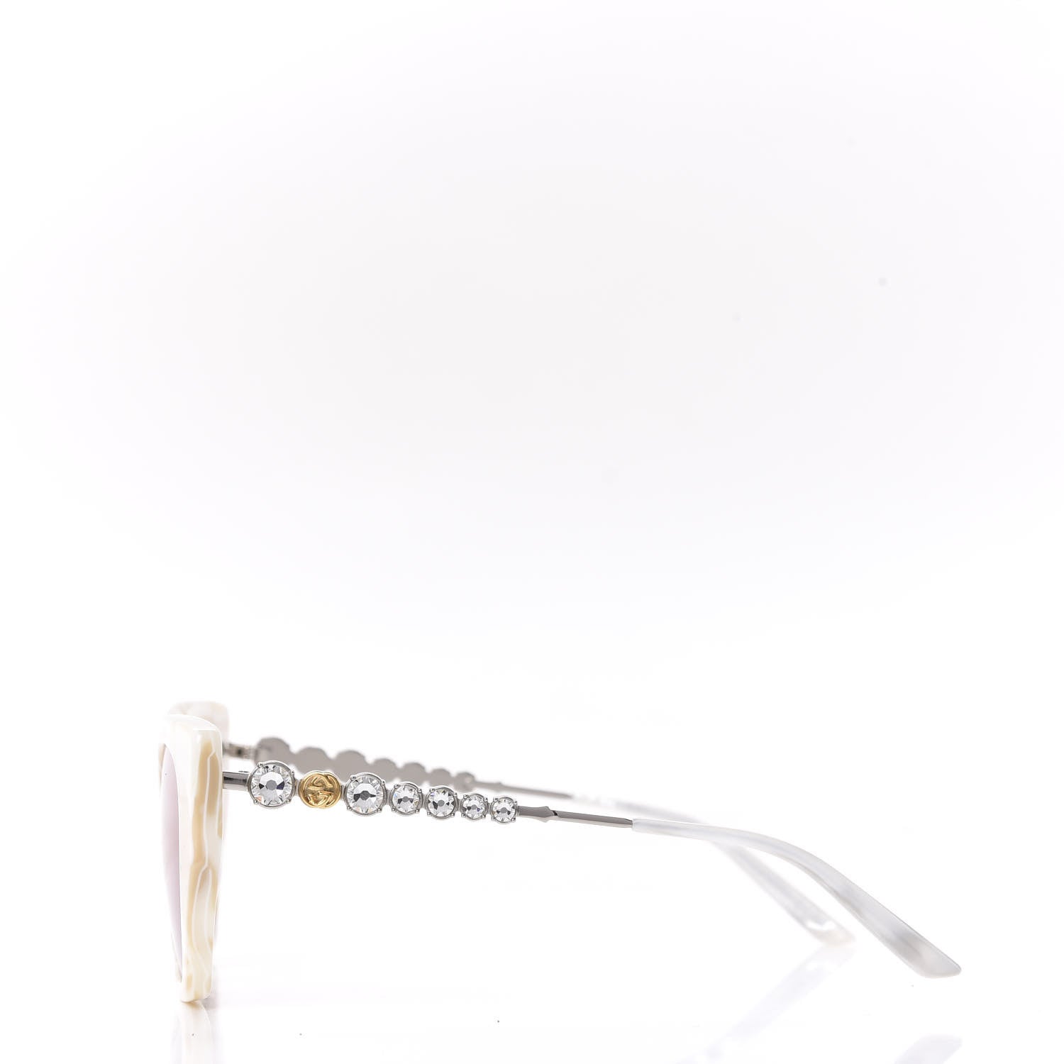 Gucci Crystal Embellished Cat Eye GG0641S Sunglasses White 3 of 8
