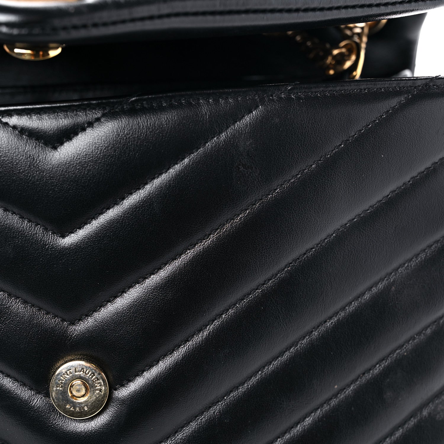 Saint Laurent Calfskin Y Quilted Monogram Medium Loulou Chain Satchel Black 15 of 18