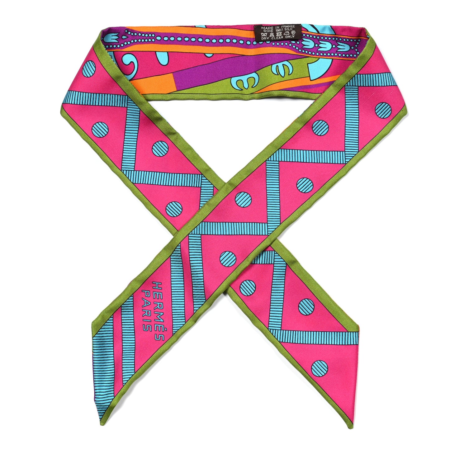 Silk Balade en Berline Twilly Fuchsia Orange Vert