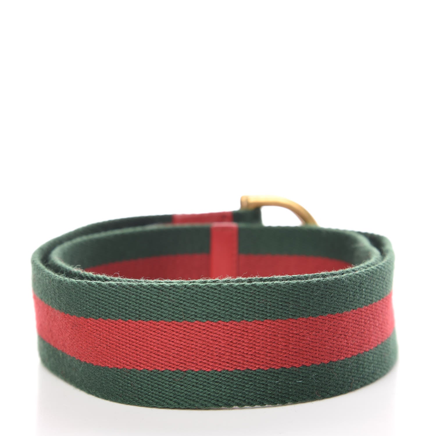 Gucci Web Feline D Ring Belt 70 28 Red Green 3 of 5