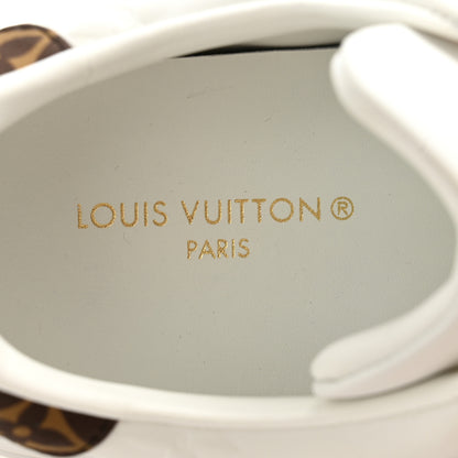 Louis Vuitton Lambskin Embossed Monogram Time Out Sneakers 37.5 White 6 of 11