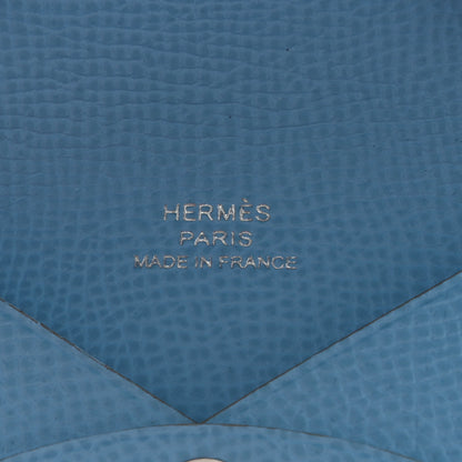 Hermes Epsom Calvi Card Case Celeste 6 of 7