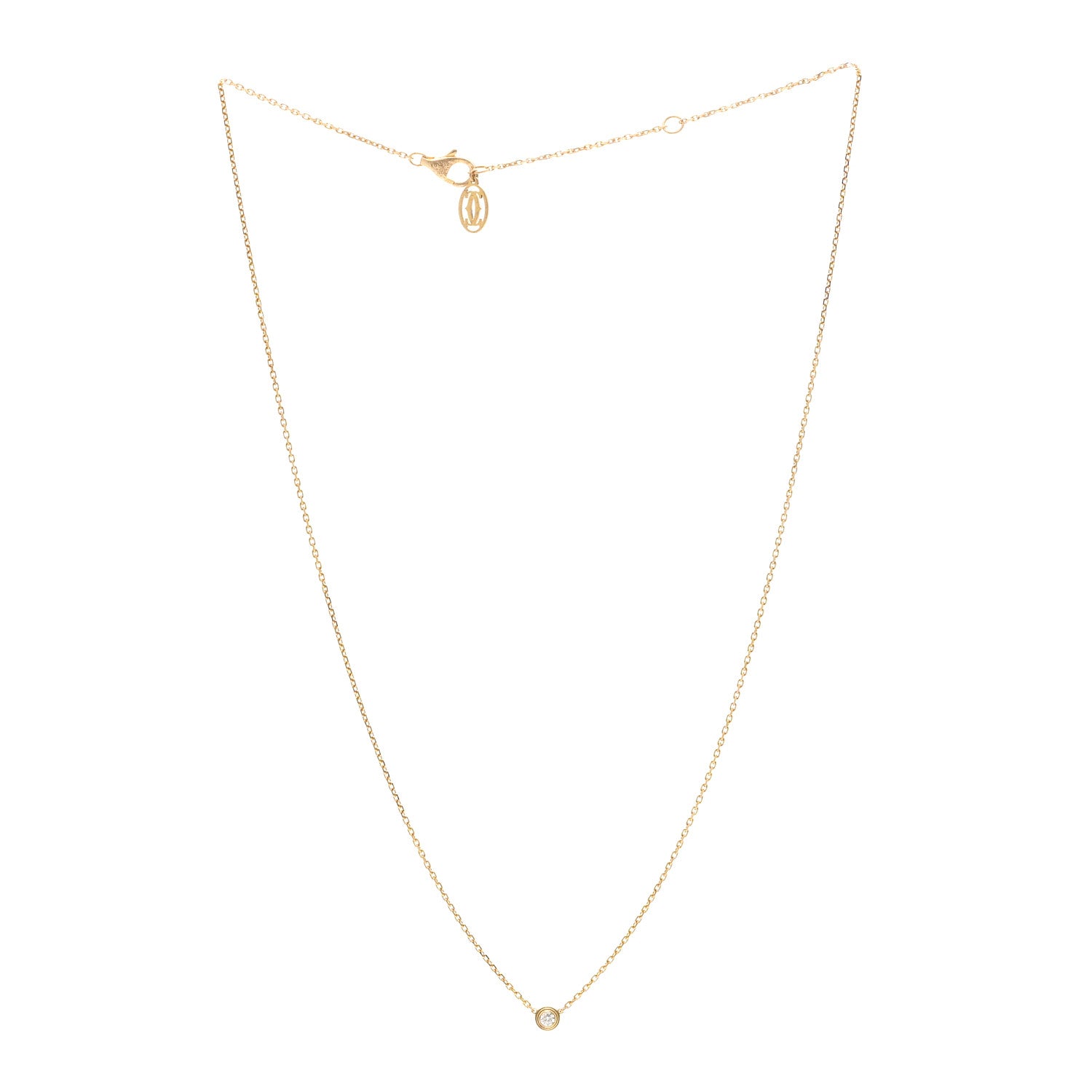 Cartier 18K Yellow Gold Diamond XS D'Amour Pendant Necklace 3 of 8