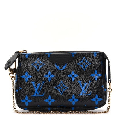 Louis Vuitton Colored Monogram Mini Pochette Accessories Blue Black 1 of 10