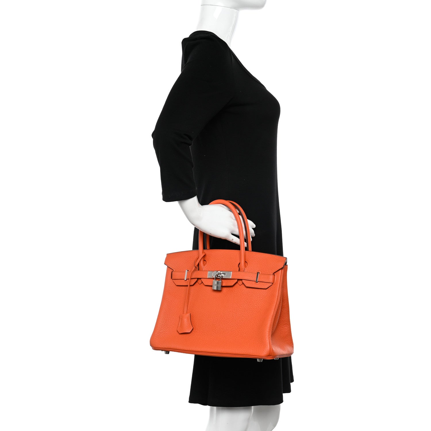 Hermes Taurillon Clemence Birkin 30 Feu 2 of 11