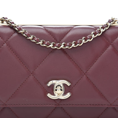 Chanel Lambskin Quilted Trendy CC Wallet On Chain WOC Burgundy 11 of 11