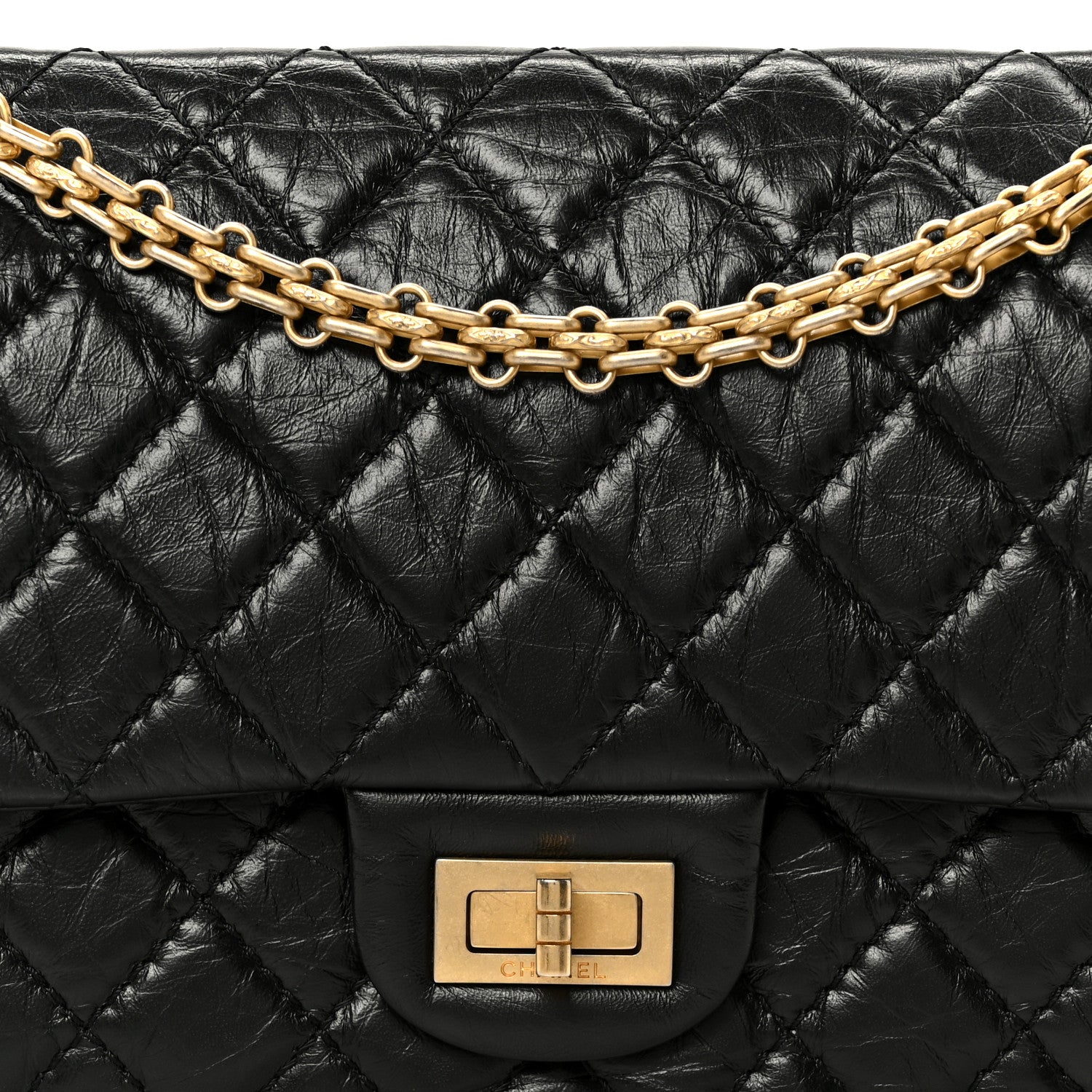 Chanel Aged Calfskin Quilted 2.55 Reissue 225 Flap Black 8 of 10