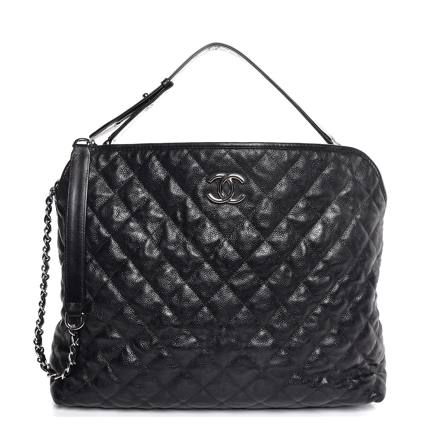 Chanel Caviar Quilted French Riviera Hobo Black 1 of 13