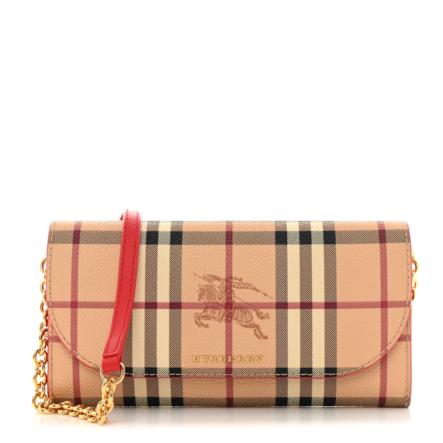 Haymarket Check Henley Wallet On Chain Coral Red