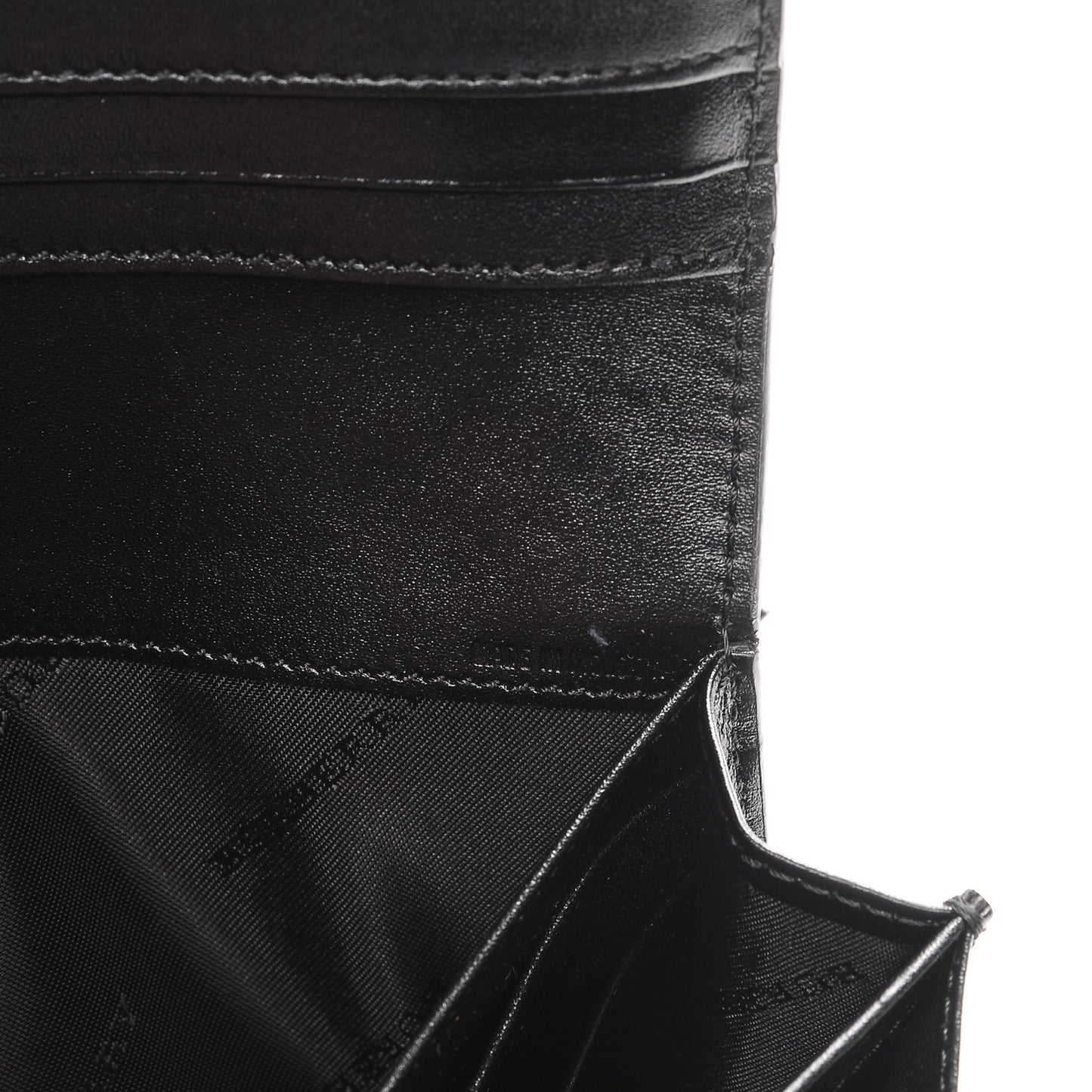 Signature Grain Calfskin Check Embossed Continental Wallet Black