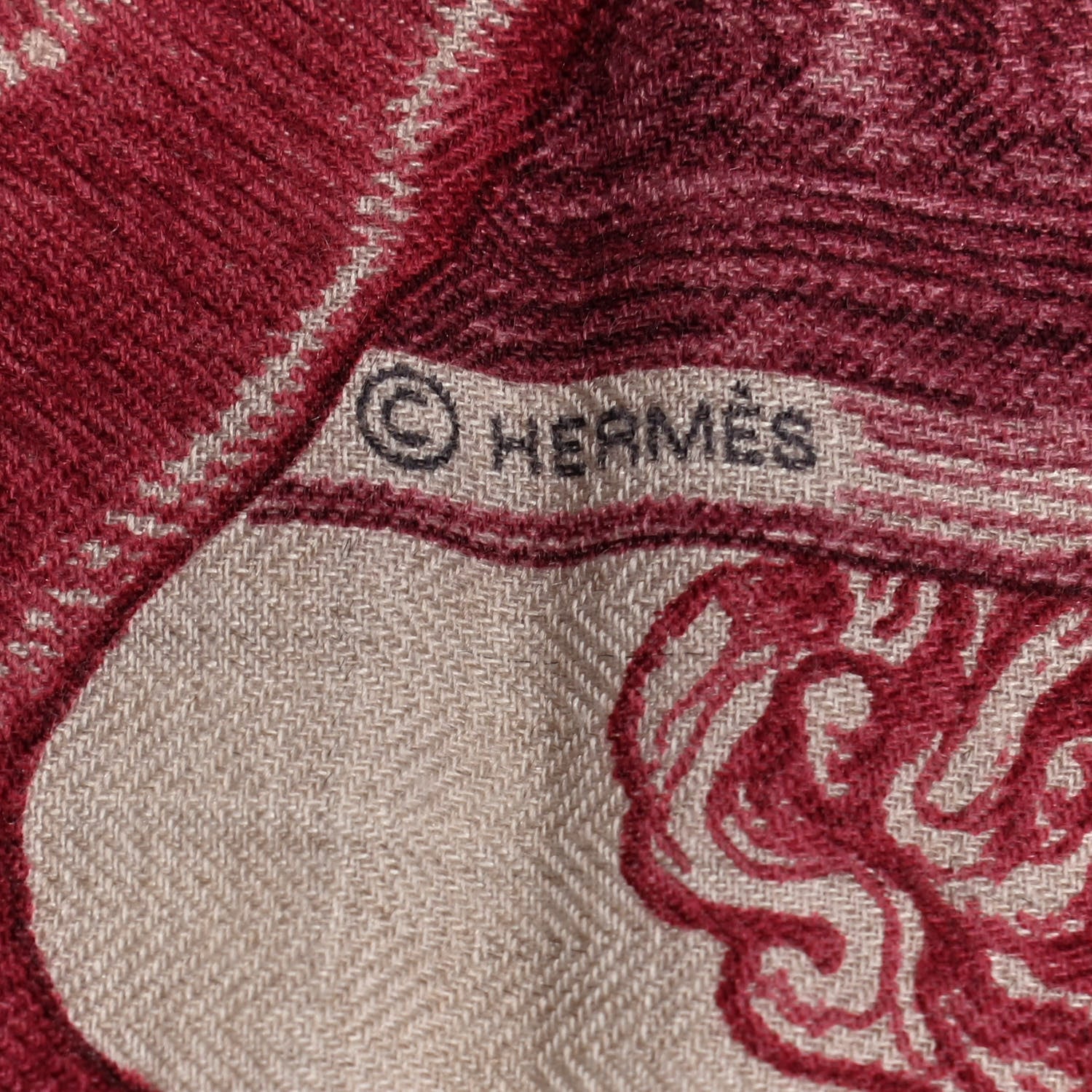 Hermes Cashmere Silk Rock Group Mix Scarf 140 3 of 4
