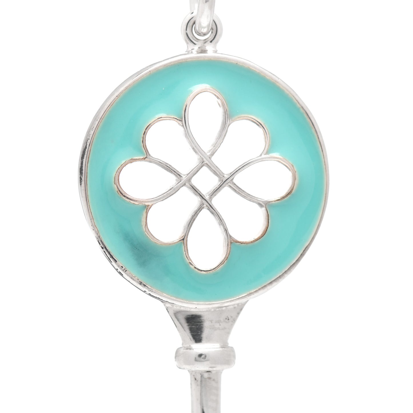 Sterling Silver Enamel Knot Key Pendant Blue