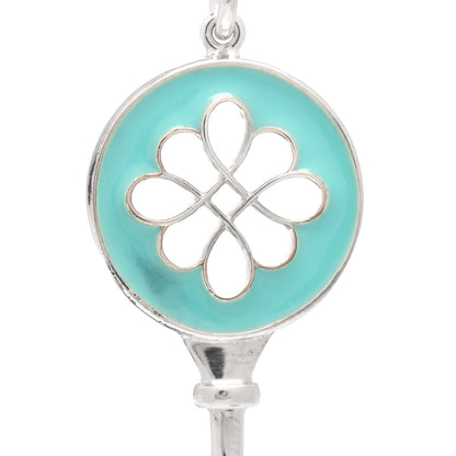 Tiffany Sterling Silver Enamel Knot Key Pendant Blue 4 of 4