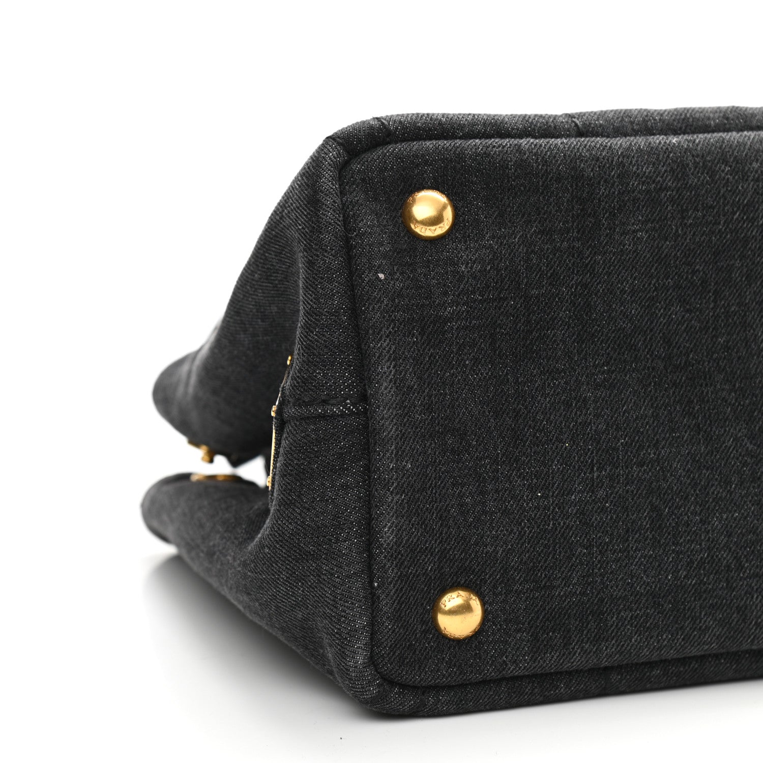 Prada Denim Small Logo Tote Black 8 of 9