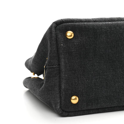 Prada Denim Small Logo Tote Black 8 of 9