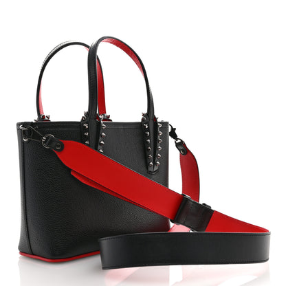 Christian Louboutin Calfskin Spikes Mini East West Cabata Tote Black 3 of 10