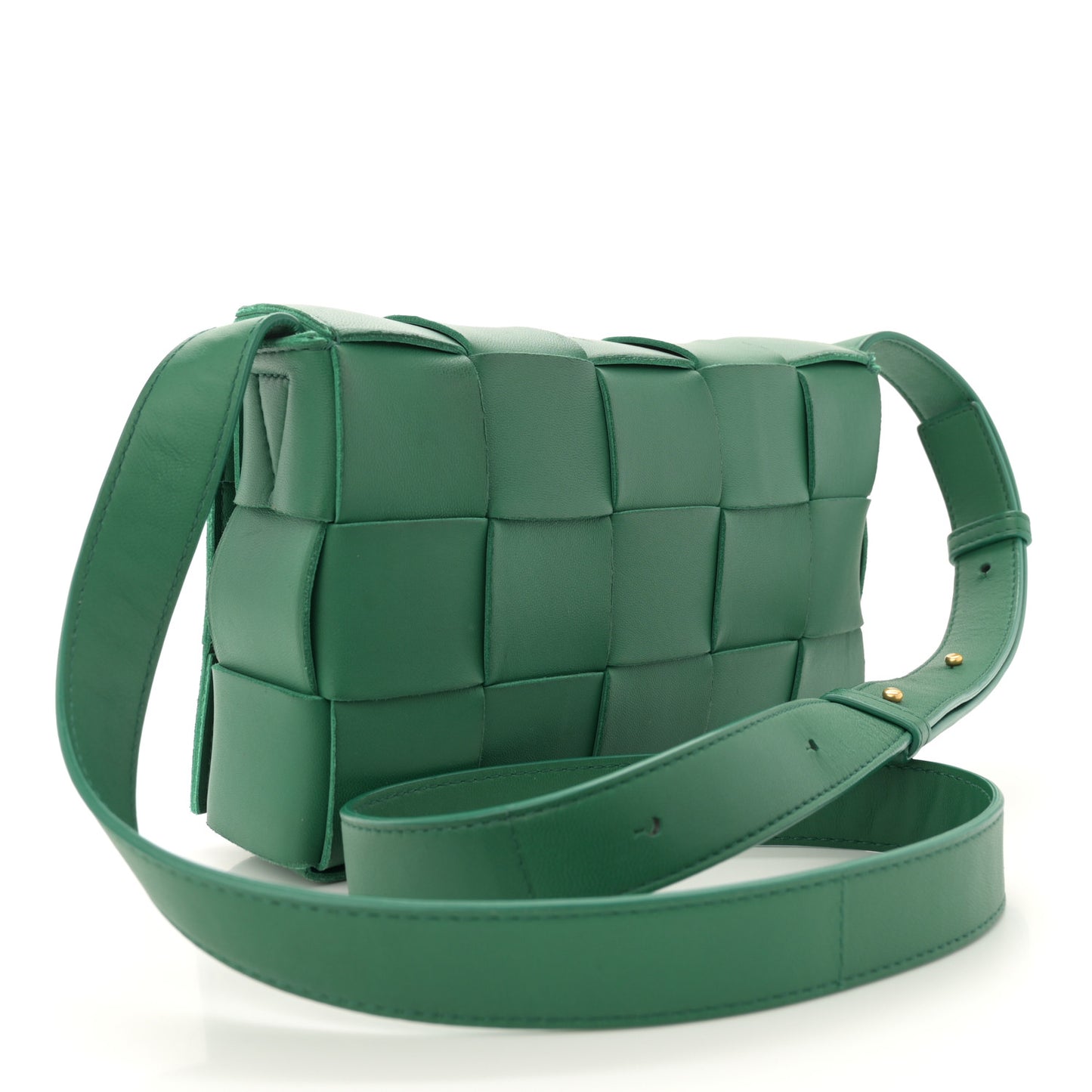 Lambskin Maxi Intrecciato Cassette Crossbody Bag Racing Green