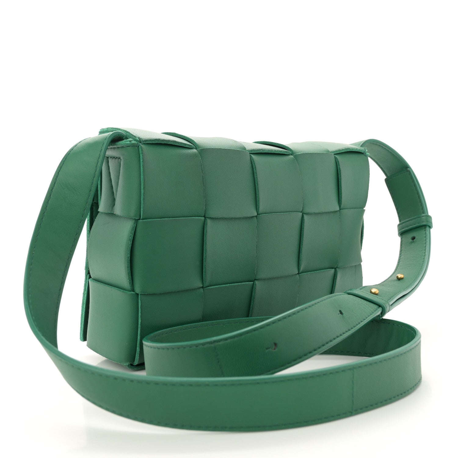 Bottega Veneta Lambskin Maxi Intrecciato Cassette Crossbody Bag Racing Green 3 of 11